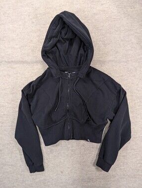 JoyLab Cropped Zip Black Hoodie Athletic Work Out Gym Fitness Casual Size Small